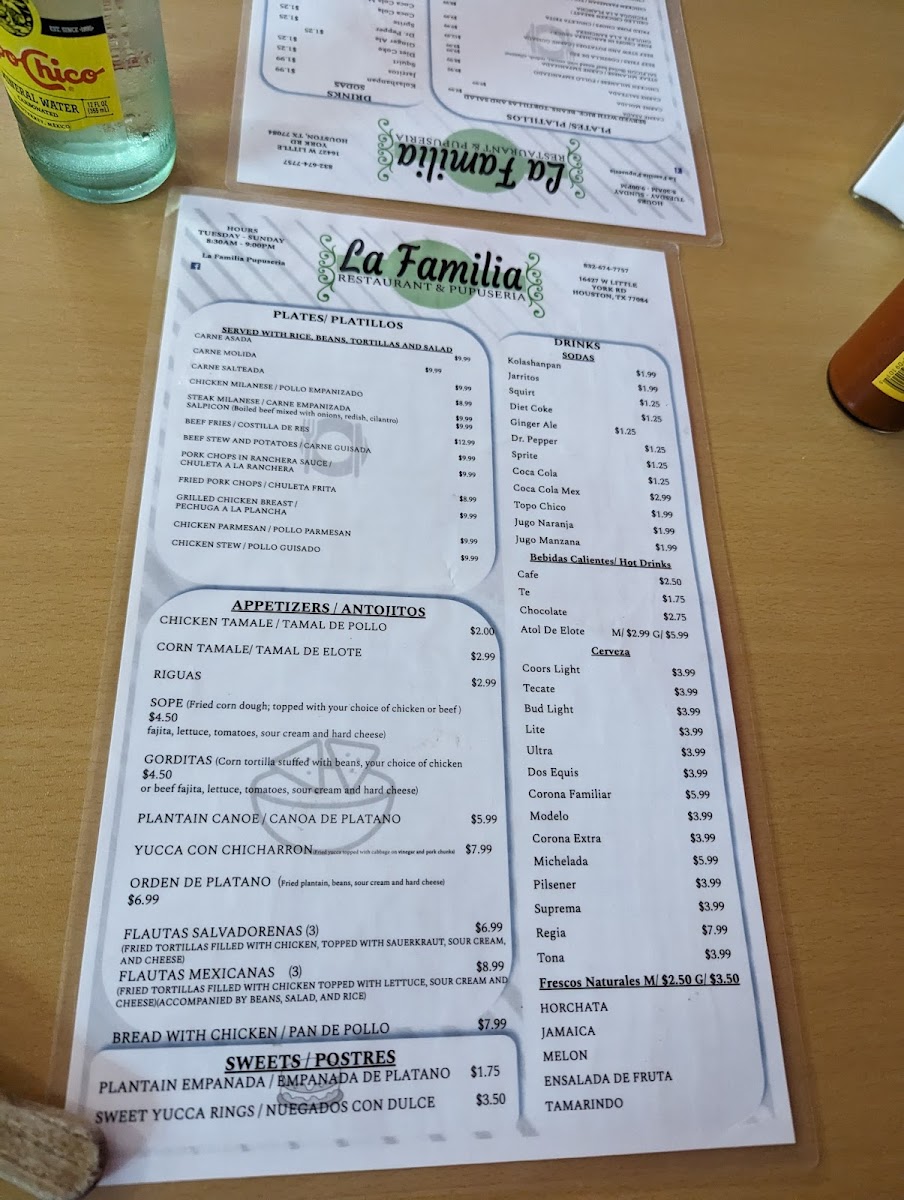 La Familia Restaunte Y Pupuseria Menu-4